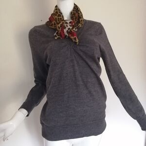 100% Merino Wool Sarah Spencer Charcoal Crew Neck Sweater